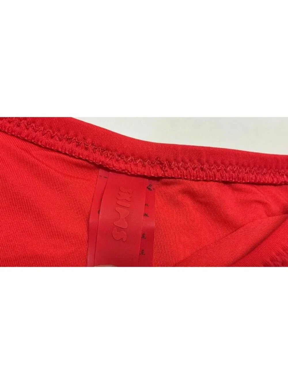 SKIMS Signature Swim Cheeky Tanga Bottom Red Thong Bikini Bottoms Size Large